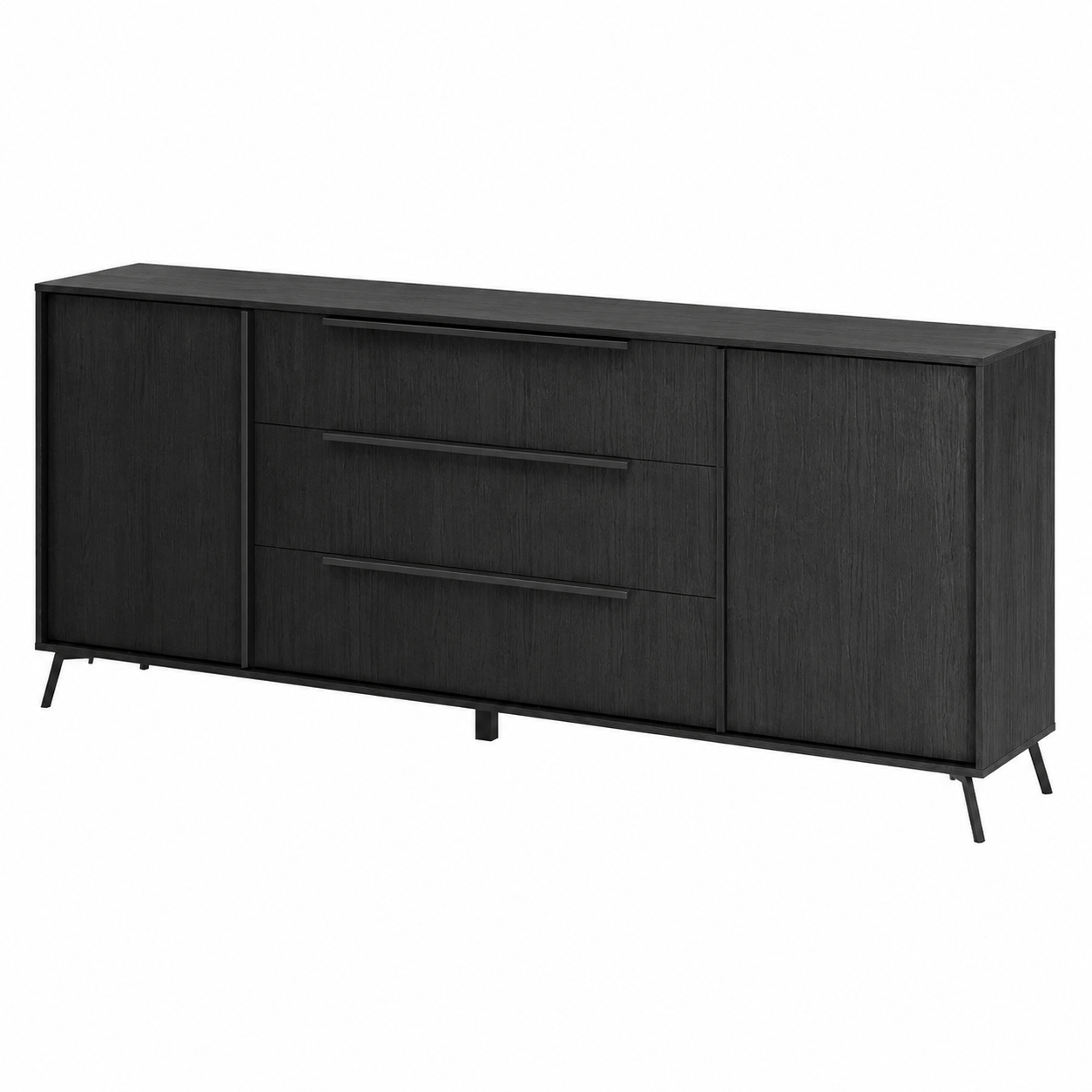 Buffet contemporain avec portes et tiroirs en chêne noir