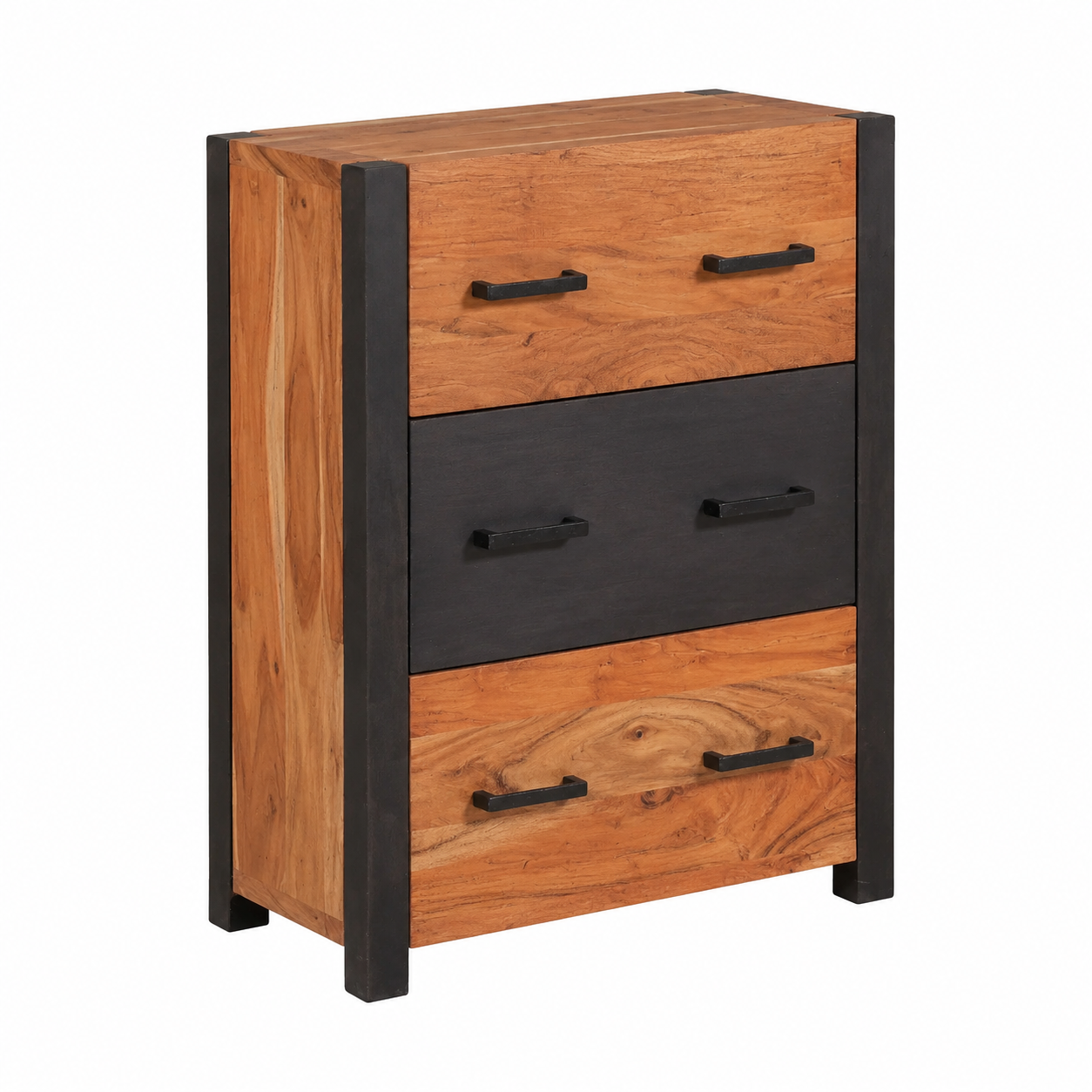 Meuble de rangement en bois d'acacia massif 55 x 30 x 75 cm