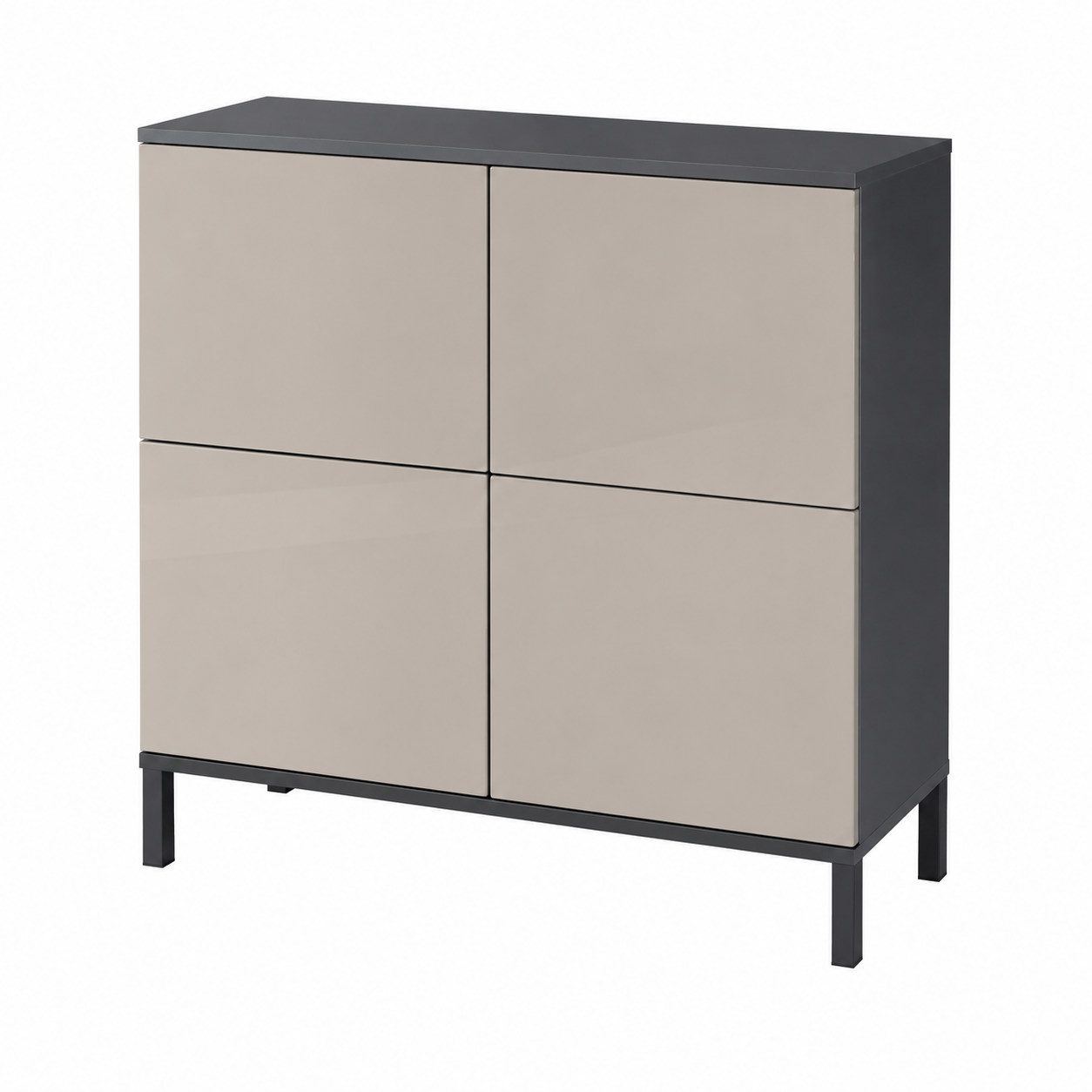 Buffet de cuisine moderne 4 portes gris et gris clair