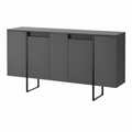 Buffet de Salon Moderne en Anthracite et Noir, 160x35x80 cm