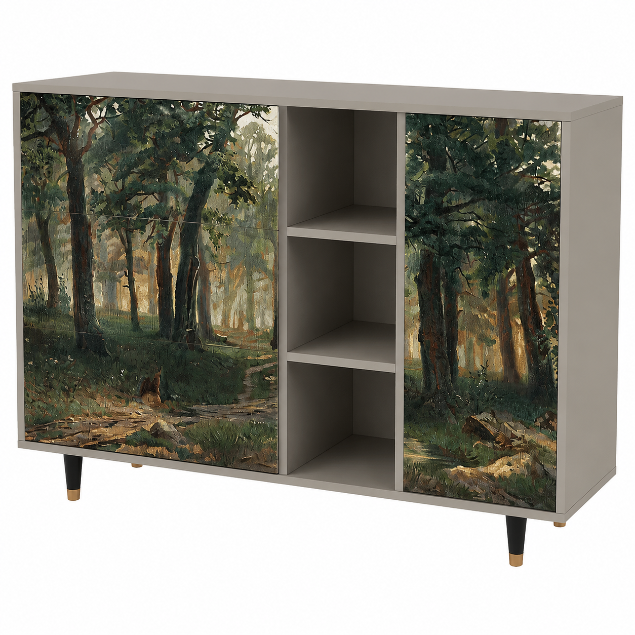 Buffet en bois de chêne 125x98x48 cm