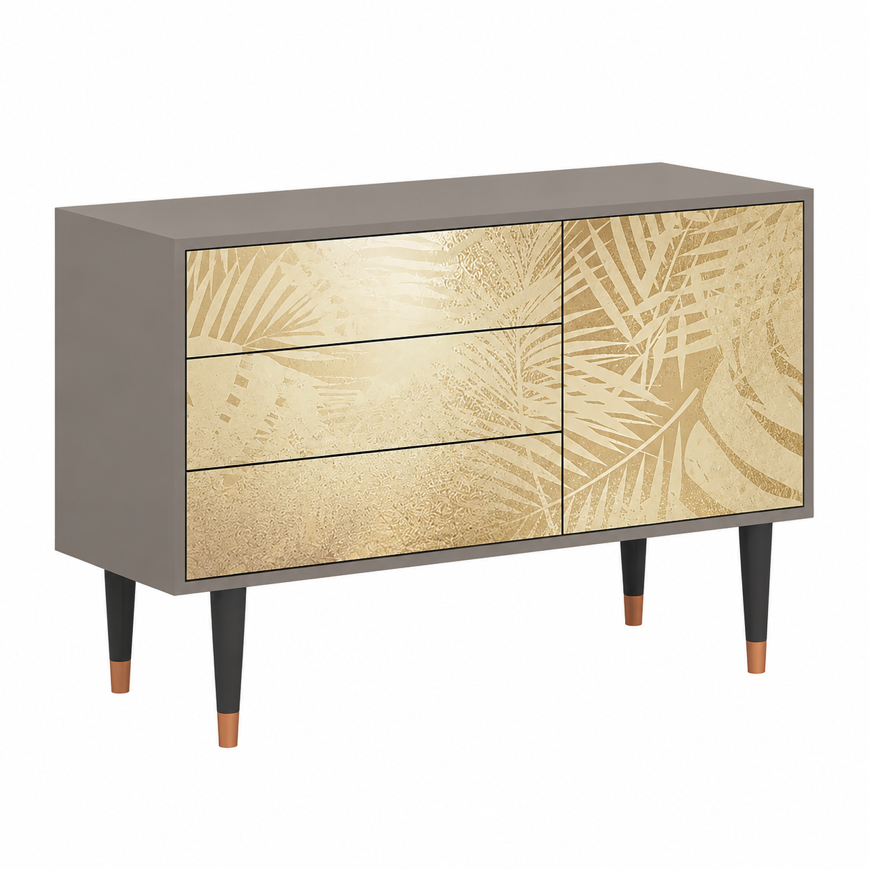 Buffet contemporain en bois gris 115x84x41 cm