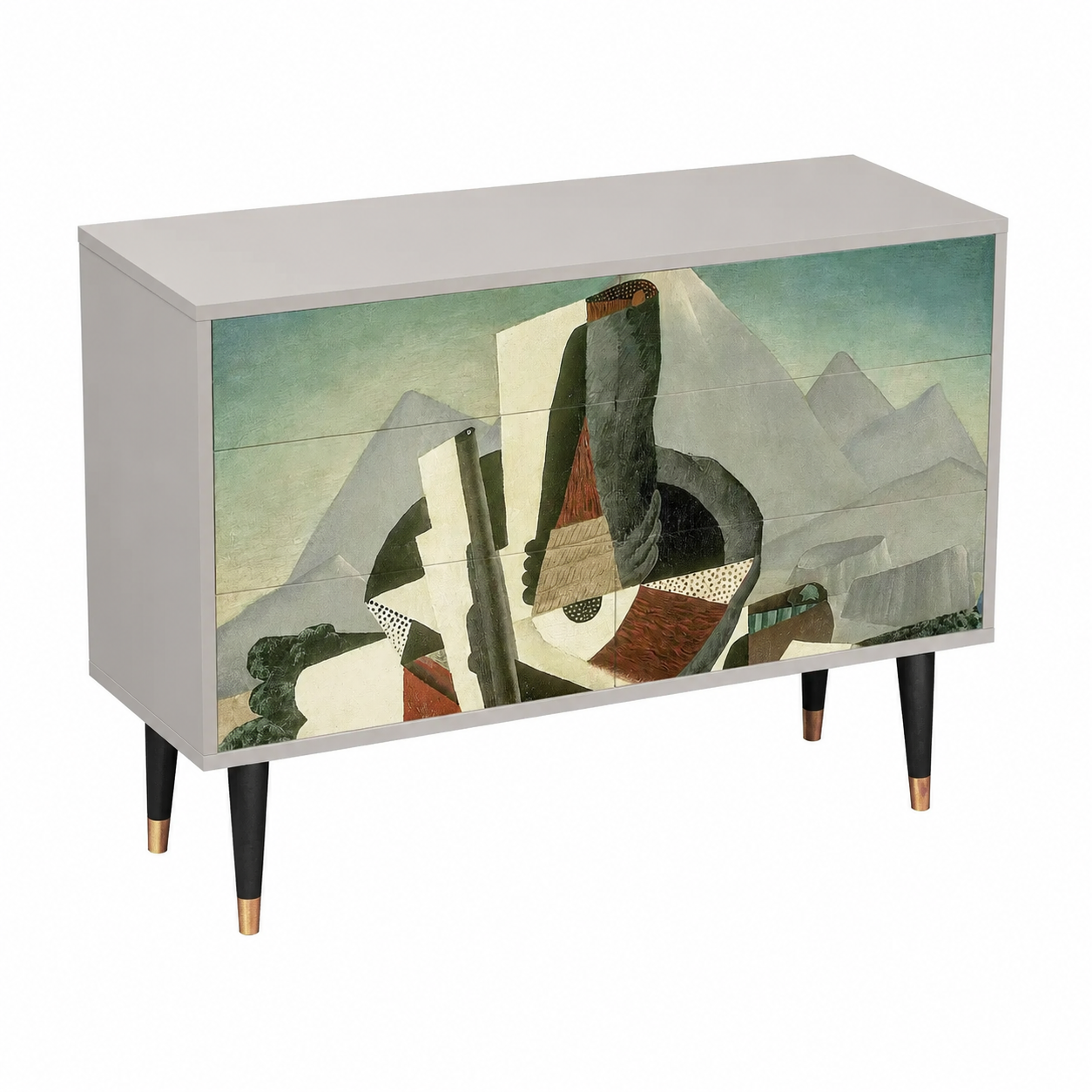 Buffet en bois contemporain 115x85x48 cm