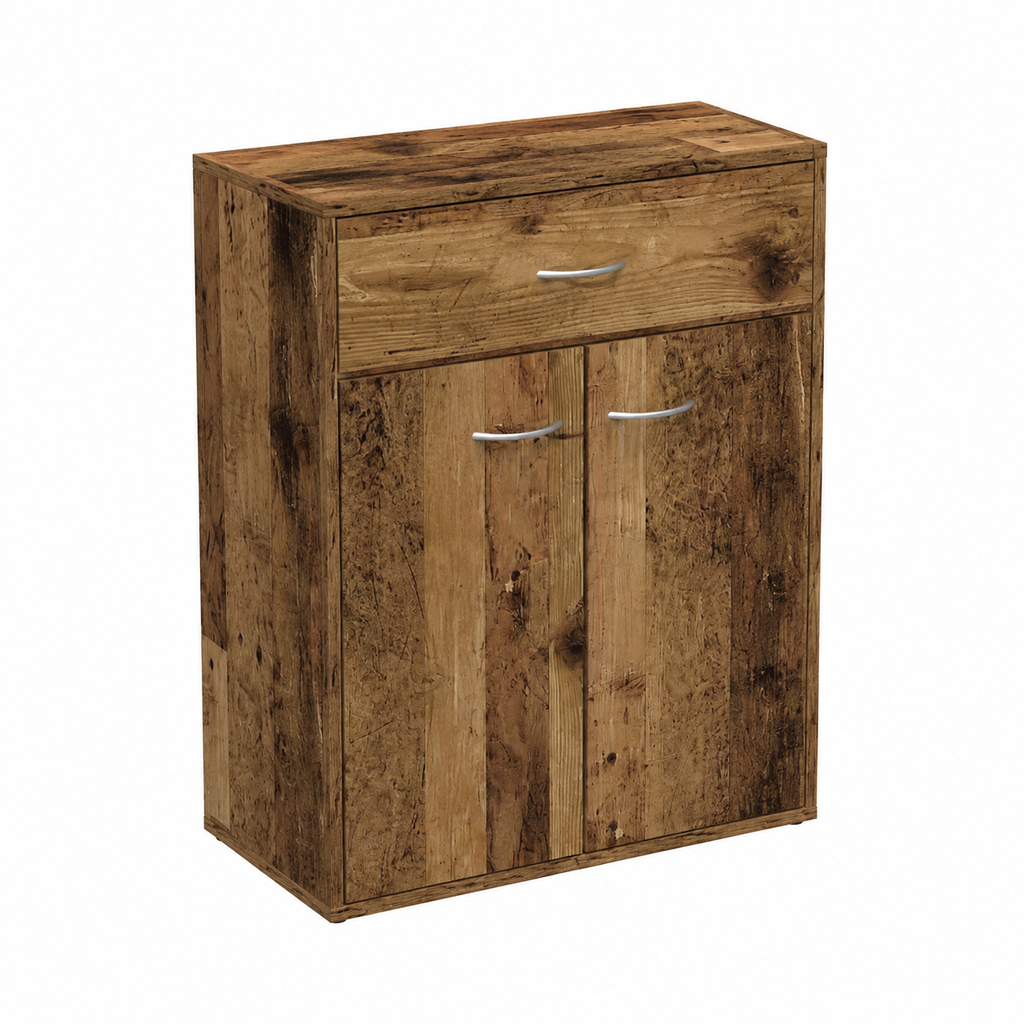 Buffet en bois recyclé 60x30x75 cm avec étagères