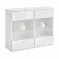 Armoire de cuisine moderne avec portes vitrées blanches