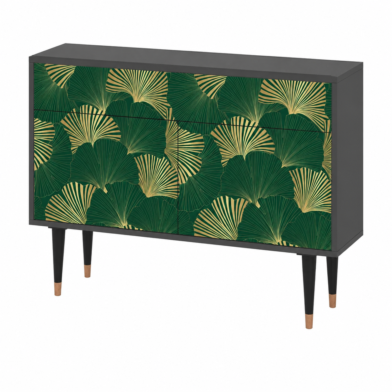Buffet de Rangement Vert Émeraude et Noir