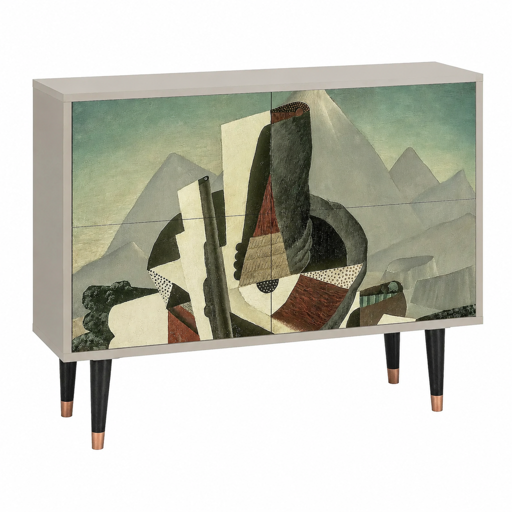 Buffet en bois contemporain 115x85x48 cm