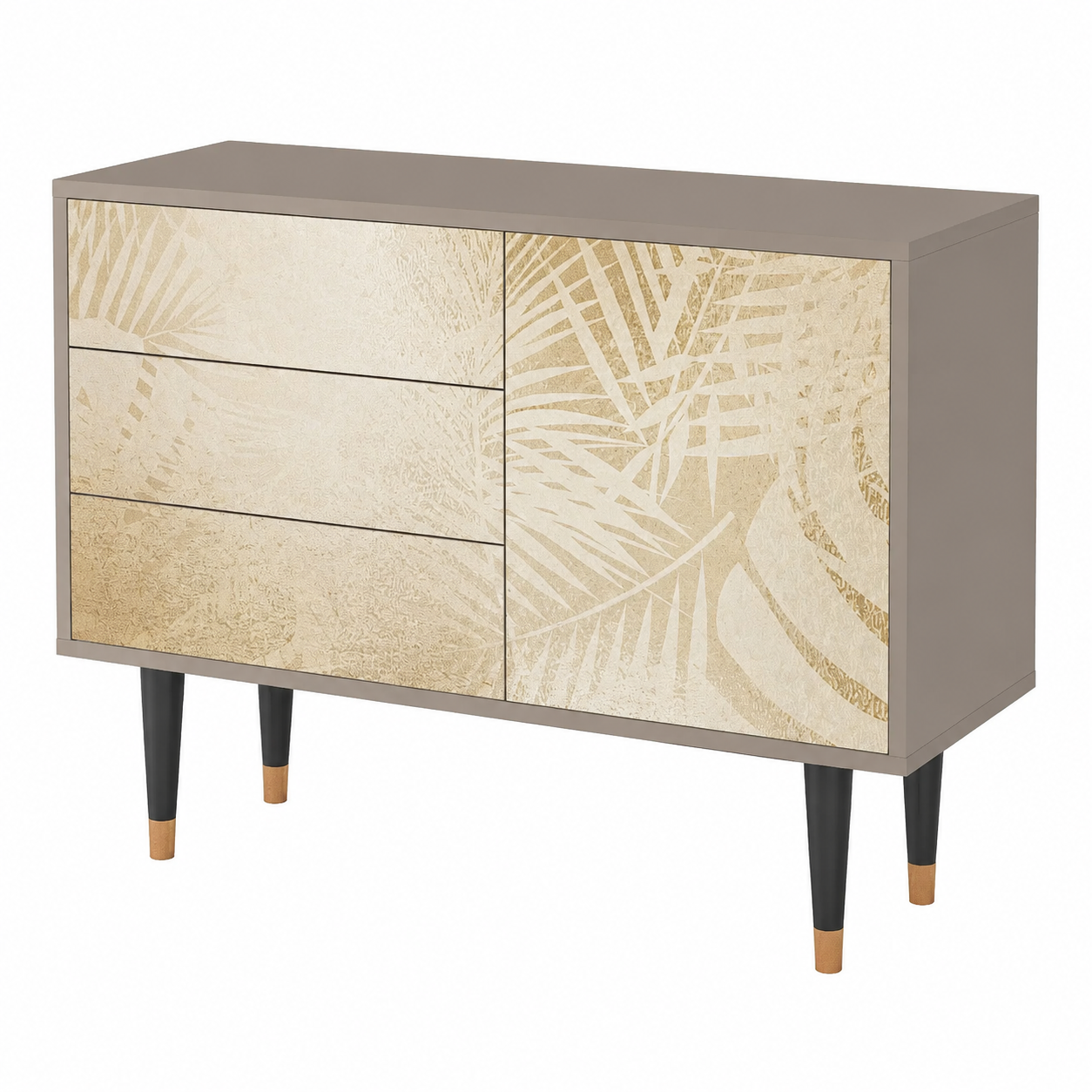 Buffet contemporain en bois gris 115x84x41 cm