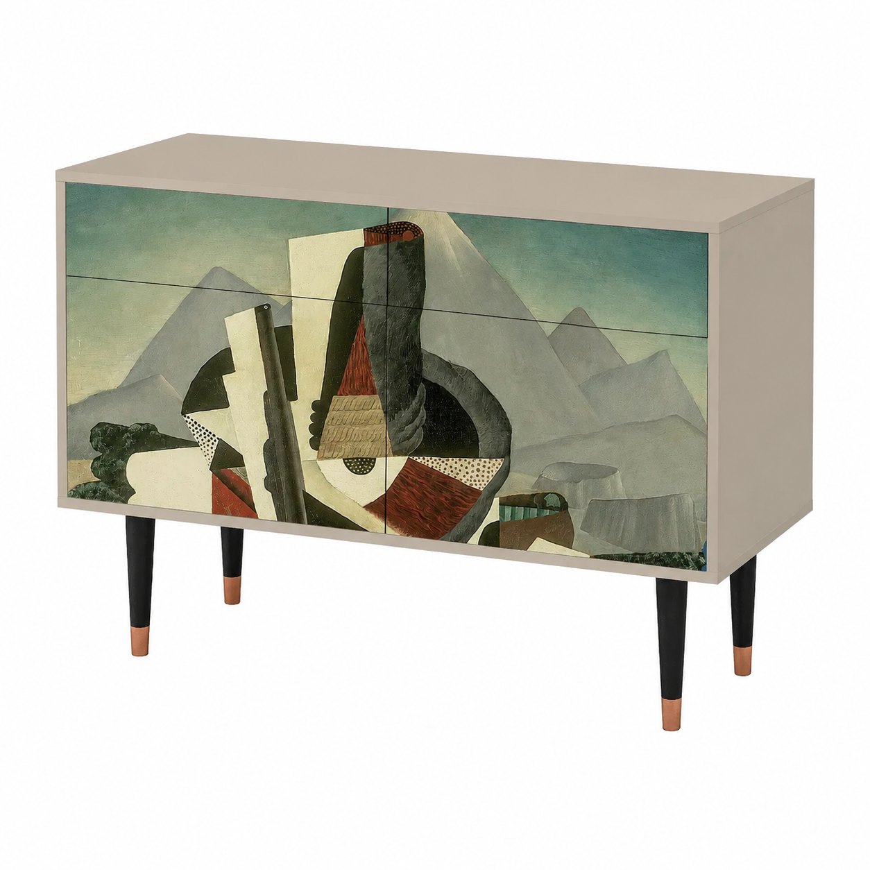Buffet en bois contemporain 115x85x48 cm