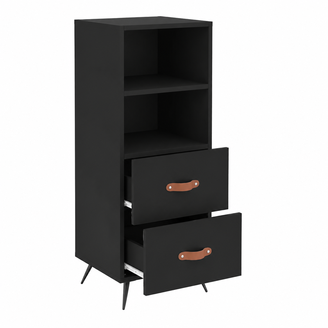 Buffet Noir en Bois d'Ingénierie 34,5x34x90 cm