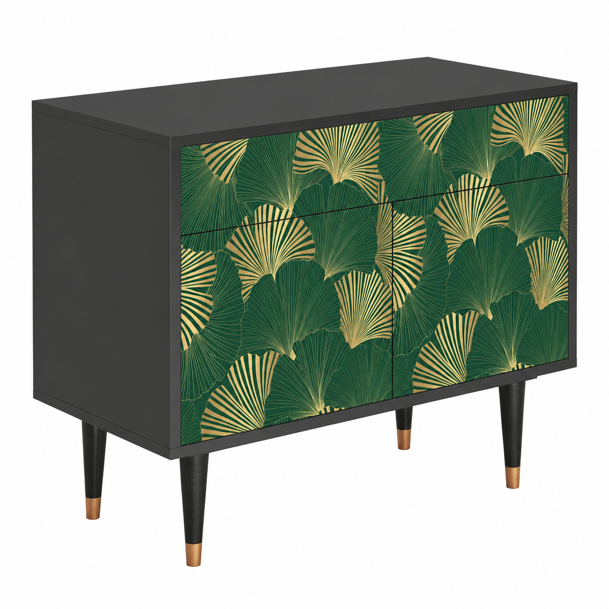 Buffet de Rangement Vert Émeraude et Noir