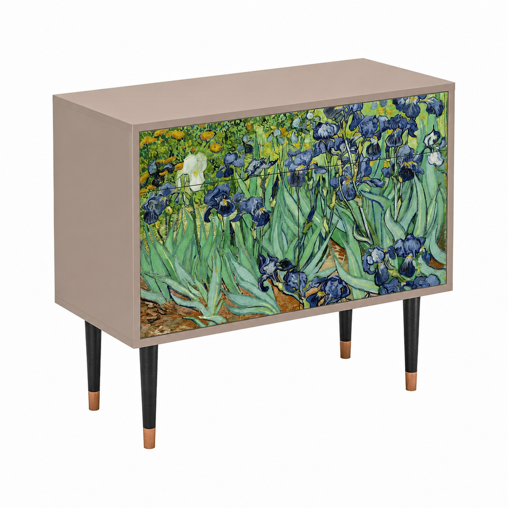 Buffet en bois moderne avec portes et étagères 115x85x48 cm