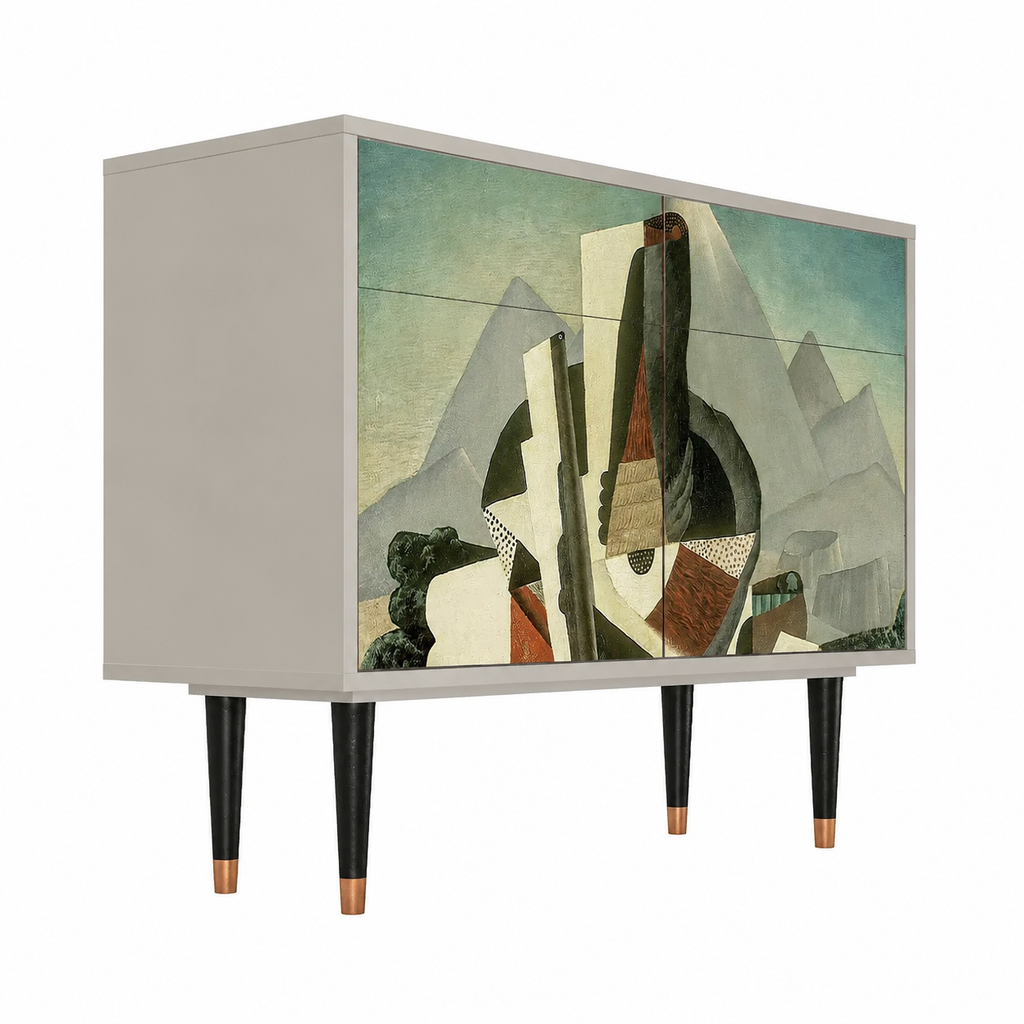 Buffet en bois contemporain 115x85x48 cm