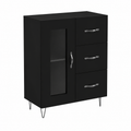 Buffet Noir en Bois d'Ingénierie 69,5x34x90 cm