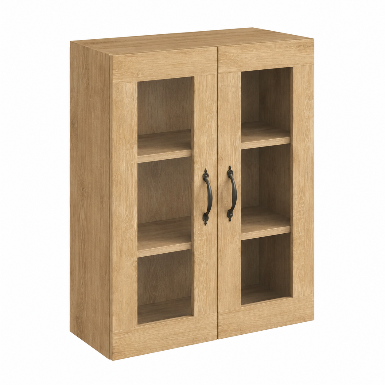 Meuble de rangement mural en bois clair