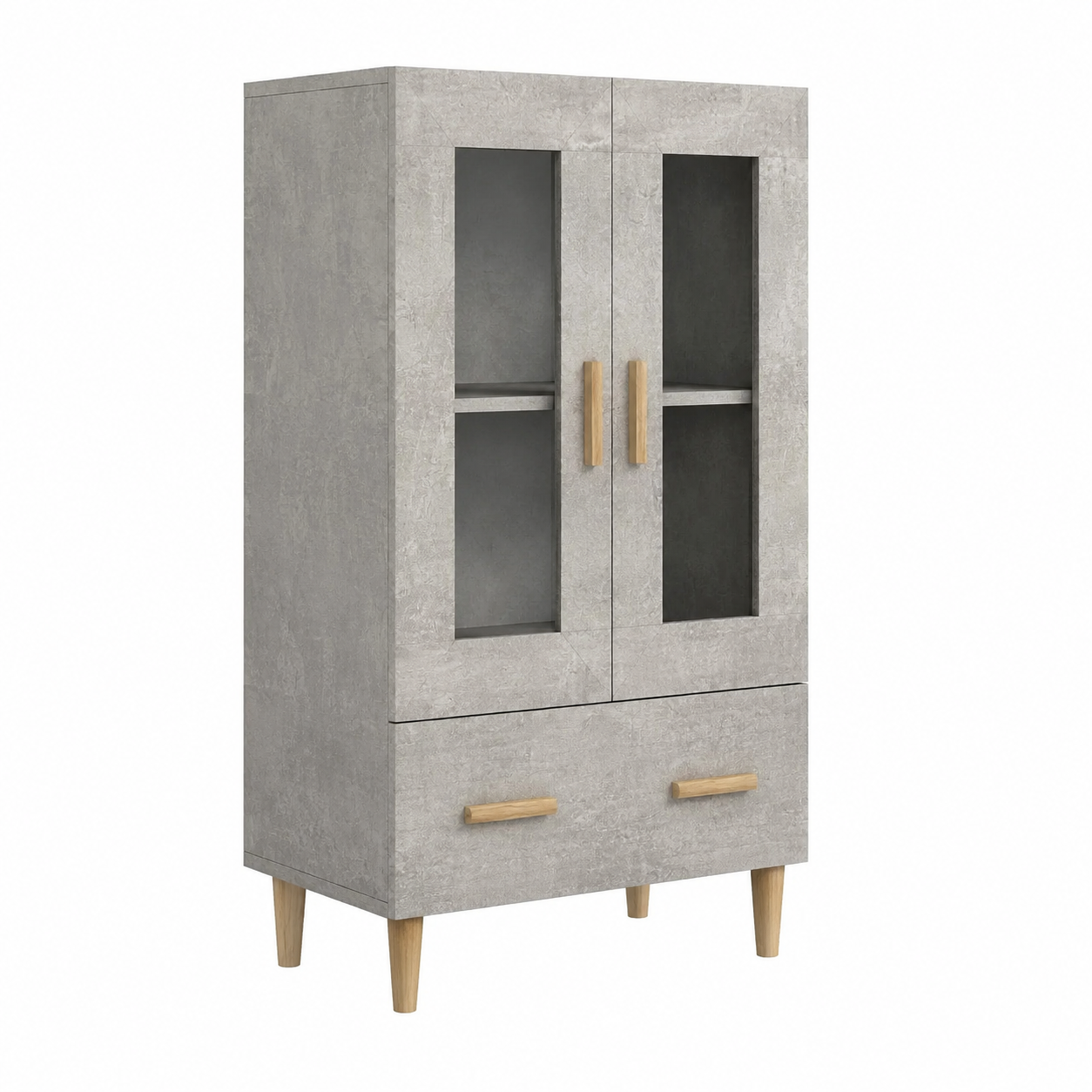 Armoire de rangement haute en bois gris 70x31x115 cm