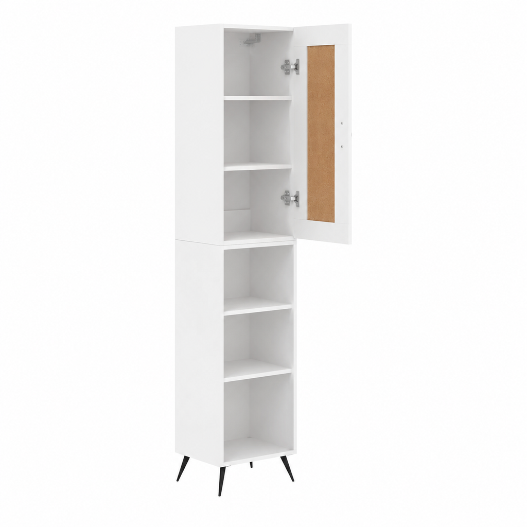 Armoire en Bois Blanc avec Étagères 34.5 x 34 x 180 cm