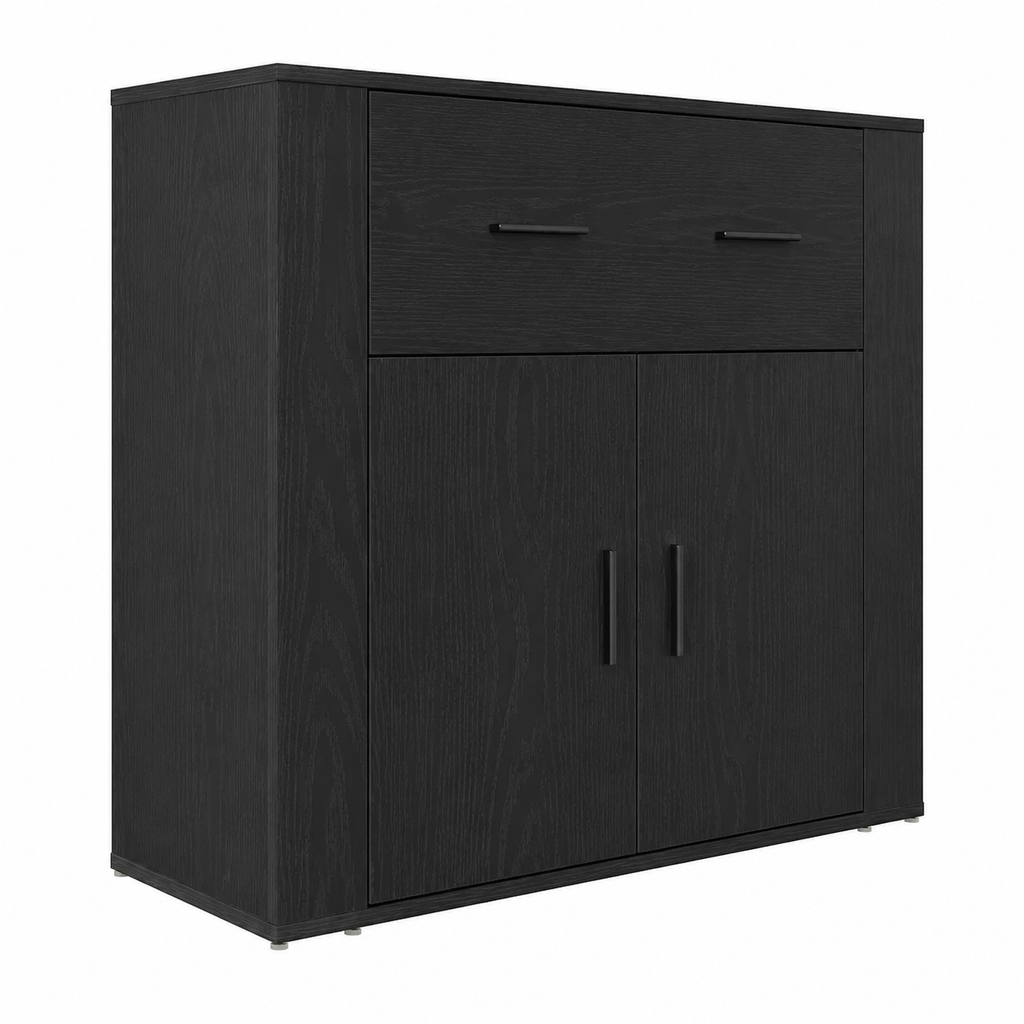 Buffet en Bois d'Ingénierie Noir 80x33x70 cm
