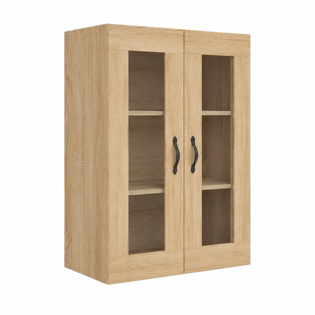 Meuble de rangement mural en bois clair