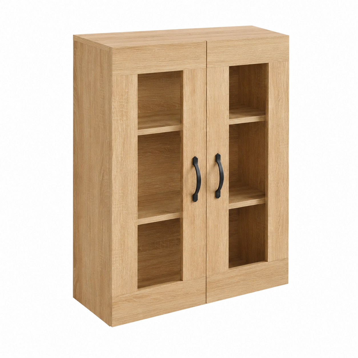 Meuble de rangement mural en bois clair
