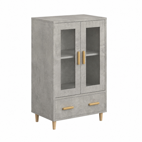 Armoire de rangement haute en bois gris 70x31x115 cm