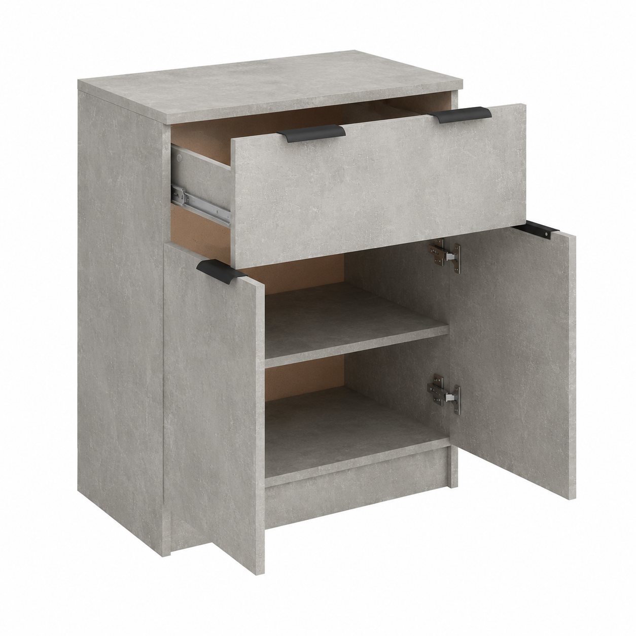 Meuble de Rangement Moderne Gris Béton 60x30x70 cm