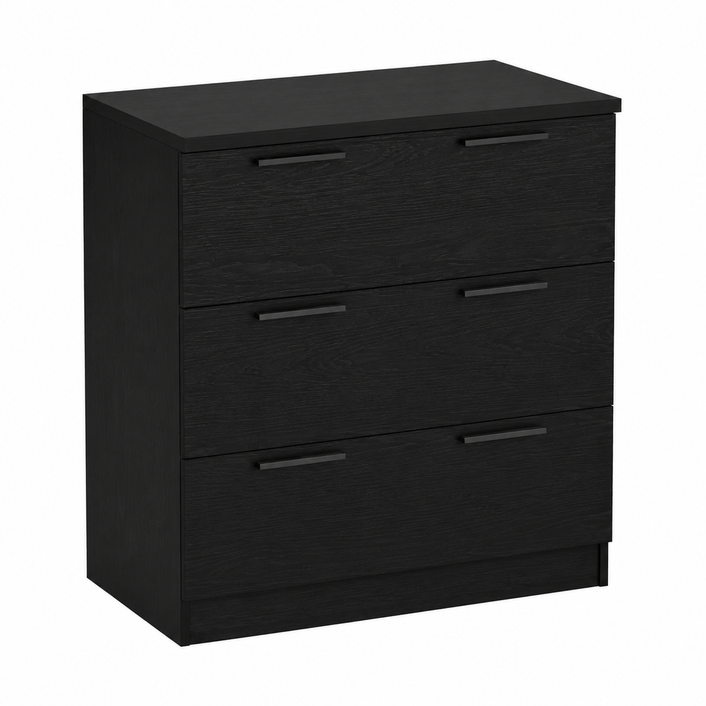 Buffet en bois avec tiroir noir 60 x 30 x 70 cm