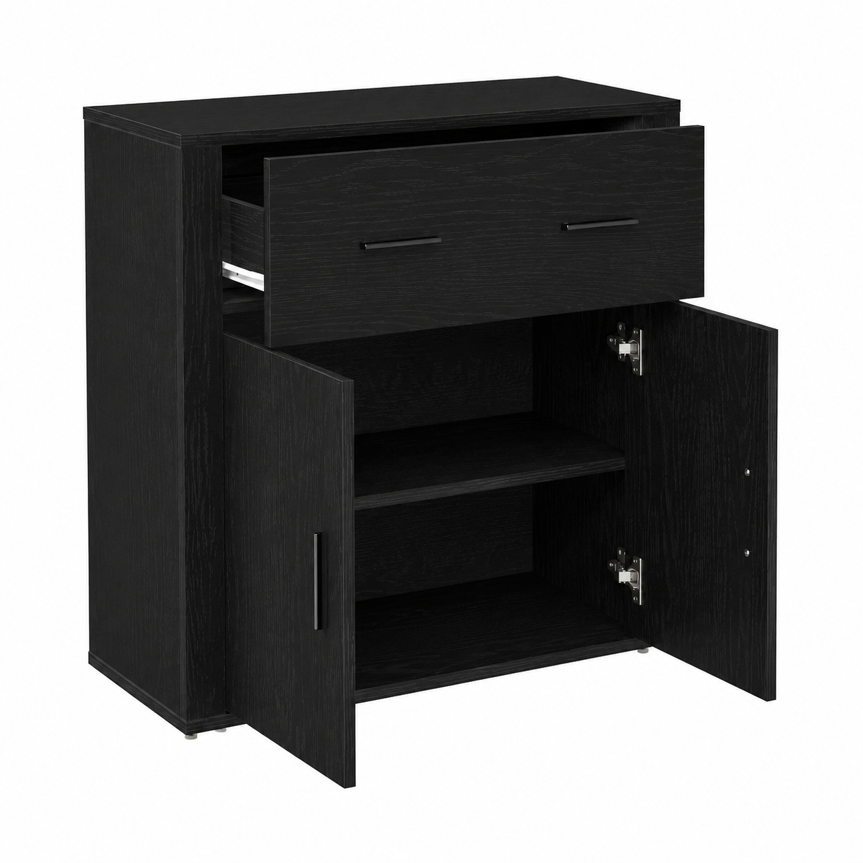 Buffet en Bois d'Ingénierie Noir 80x33x70 cm