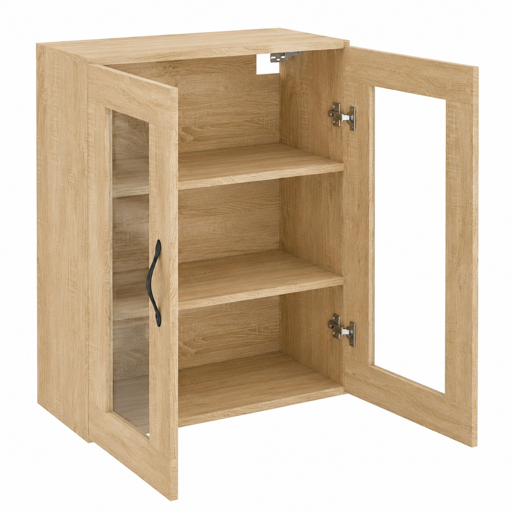 Meuble de rangement mural en bois clair