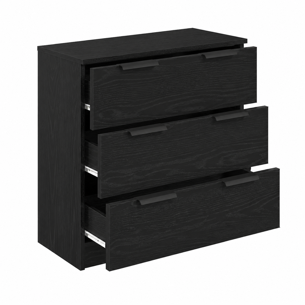 Buffet en bois avec tiroir noir 60 x 30 x 70 cm